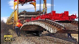 Heavy rail machinery - Lifting and removing old rail track panels [4K]