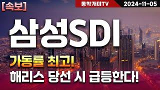 삼성SDI-ESS 가동률 최고! 해리스 당선 시 급등한다!