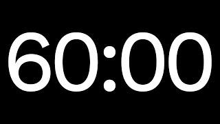 Timer 60 minutes countdown ⏱  black background  Stopwatch for 60 minutes with alert when finished