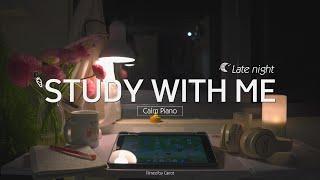 1-HOUR STUDY WITH ME | Rain Sounds, Calm Piano ️ | Pomodoro 25/5 | Late night 
