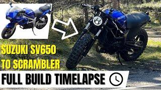 Suzuki SV650 SCRAMBLER build - full timelapse