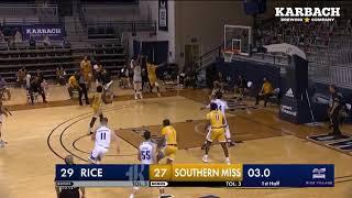 Rice 76, Southern Miss 68 Men's Basketball Highlights