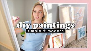 EASY DIY PAINTINGS (abstract acrylic & watercolor wall art) || Actually Alli