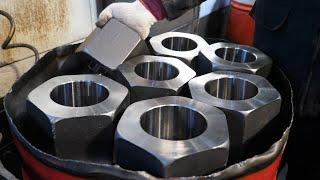 The process of making a giant hex nut. Most Interesting Korean Metalwork