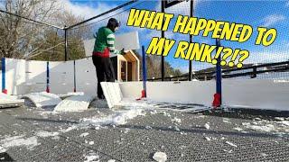 We Built a Rink IN THE SNOW!