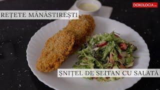 Șnițele din seitan cu salată și dressing vegetarian – rețeta părintelui Silvan