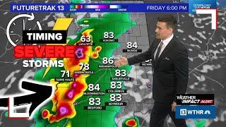 Timing when to expect severe storms for Indiana | Wind, hail and tornado alert