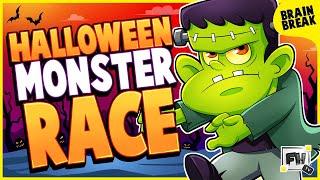 Halloween Monster Races ‍️Kids Brain Break