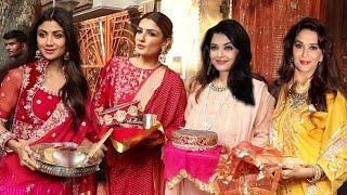 Raveena Tandon, Shilpa Shetty and others Celebrate Karwa Chauth With Them Hubby | Neelam, Divya