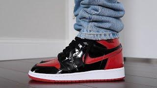 JORDAN 1 HIGH PATENT BRED GS || QUICK REVIEW + SIZING INFO + ON FOOT