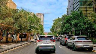 Accompanied by music - Driving in Baku - Downtown | Azerbaijan (June 3, 2022) 4k -- Slow Music