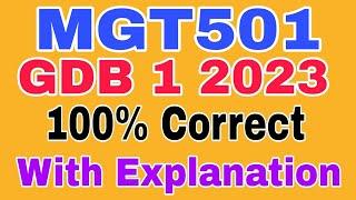 MGT501 Gdb Solution 2023/ Mgt501 gdb  2023/ mgt501 gdb 2023