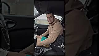 Wearing clothes in car            hot muscular guy big bulge dick thighs ass nude #shorts #onlyfans