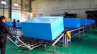 Amazing! Memory foam mattress mass production process.