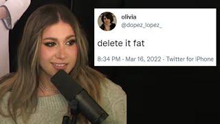 Olivia's Tweet: "delete it fat" - H3 Podcast Clip