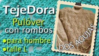 Suéter tejido con rombos para hombre // DOS AGUJAS - TRICOT