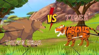 Brown Bear vs Tiger - Animals Battle - DC2 Animation