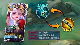 LAYLA NEW ONE SHOT BUILD NEW BROKEN FIRST ITEM FOR EARLY TO LATE GAME DAMAGE HACK! (Unli savage)