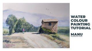 How to paint a rural scene - loose watercolor tutorial