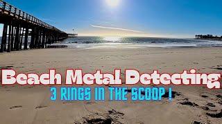 Beach Metal Detecting I Got 3 Rings In The Scoop !