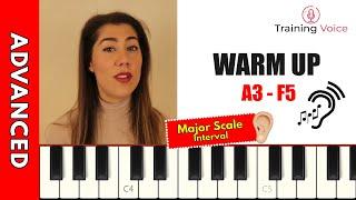 Vocal Warm up MAJOR SCALE INTERVALS | Vocal range A3-F5 | TrainingVoice