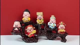 Fulu Shou Sanxing Wealth God Doll ornament