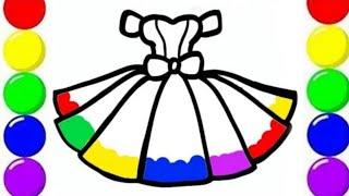 Bolalar uchun koylak rasm chizish. Draw picture rainbow dress with song for kids. Сурет салу көйлек