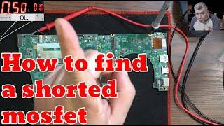 How to find a shorted mosfet - safe & fast, no thermal camera or multimeter