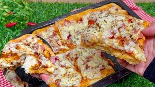 Resep pizza empuk tanpa telur & mixer hasilnya lembut banget!