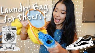 Laundry Bag for Shoes?! Washing shoes with other laundry| Amazon Teletrogy Shoes Laundry Bag Review