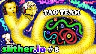 SLITHER.io #8: EAT MY DOTS QUICK! Father & Son Tag Team (FGTEEV Duddy & Chase Multiplayer Server)