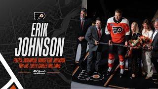 Flyers, Avalanche honor Erik Johnson for his 1000th career NHL game