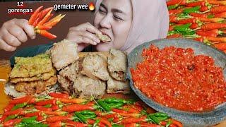 PESTA CABE‼️GORENGAN PAKAI CABE SETAN DAN RAWIT HIJAU BIKIN NAGIH GK MAU BERHENTI||#asmr #mukbang