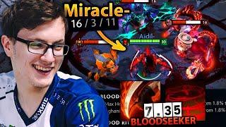 MIRACLE plays the New BUFFED Bloodseeker in 7.35 CARRY GOD dota 2