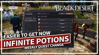 Infinite Potions are easier to get now & Weekly Quest Change | Black Desert