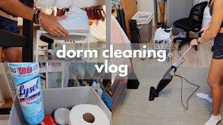 vlog: deep cleaning & organizing my dorm room