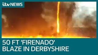‘Firenado’ footage captured by firefighters during factory blaze | ITV News