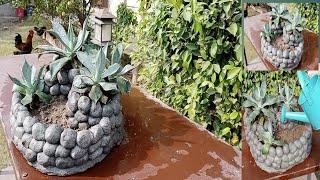 How to make Amazing Cement Pot At Home || Creative Flower pot ideas