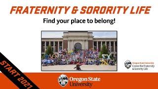 Find Your Place to Belong - Oregon State Fraternity & Sorority Life Information Session - START 2021