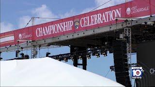 Fort Lauderdale Beach prepares for Florida Panthers parade