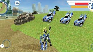 Supercar Robot (Super Car Robot Fight on Huge Blue Robot Car) Police Fight on Mound - GamePlay HD