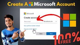 How To Create A Microsoft Account Free 2023 | Microsoft Account Kaise Banaye Windows 10 | In Hindi