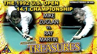 MIKE ZUGLAN vs RAY MARTIN - 1992 US Open 14.1 Championship