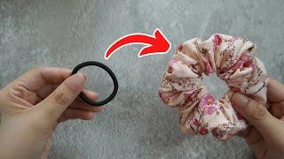 Turning OLD Hair Tie to NEW Scrunchies  Making Scrunchies with Elastic Hair Tie