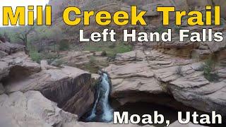 Mill Creek Trail. Left Hand Falls. Moab, Utah. Hiking Adventure.  Dog Friendly Trail.