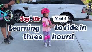 Learning to ride in three hours JOYSTAR Girls Bike Riding Adventures!!