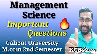 Management Science|Important Questions|Calicut University M.com 2nd Semester