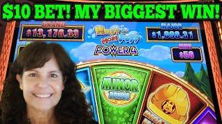 $10 BET! MY BIGGEST WIN ON HUFF N MORE PUFF POWER 4 SLOT | Las Vegas Slots #casino #slots #gambling