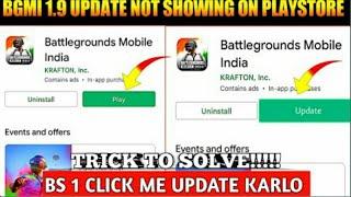 Bgmi 1.9 Update Not Showing On Playstore || Bgmi 1.9 Update Not Showing Problem Solved