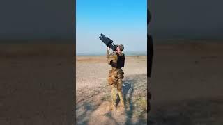 Ukrainian paratrooper  armed with a EDM4S -UA anti-drone jammer